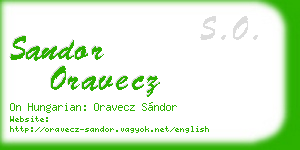 sandor oravecz business card